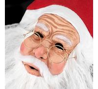 Père Noël - Barbe en latex complet | Accessoire de vacances pour célébration, performance sur scène, cosplay, fête de défilé, spectacle de théâtre, fête costumée, fête de club, festival d'hiver