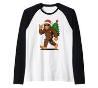 Père Noël Bigfoot - Lumières Amusantes pour Sapin de Noël Manche Raglan