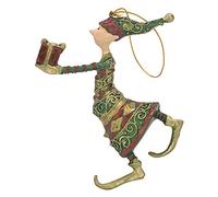 Père Noël, Bretelles Don avec Cadeau, décoration à Suspendre, décoration de Noël, Vert, Rouge, doré, 13 cm