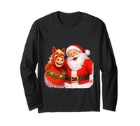 Père Noël câlin Joyeux Cheval Ensemble Manche Longue