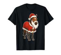Père Noël Cheval habillé en Père Noël équestre Amusant T-Shirt