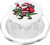 Père Noël chevauchant Un Dinosaure T Rex drôle de Noël PopSockets PopGrip pour MagSafe