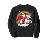 Père Noël chevauchant Une Licorne pour la Famille Sweatshirt