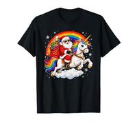 Père Noël chevauchant Une Licorne pour la Famille T-Shirt