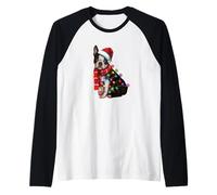 Père Noël Chien, Boston Terrier, Amoureux des Chiens, Noël Manche Raglan
