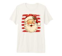 Père Noël clin d'œil Vintage Esprit de Noël T-Shirt Haut de Gamme