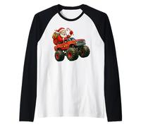 Père Noël conduisant Un Gros Camion de Noël Manche Raglan
