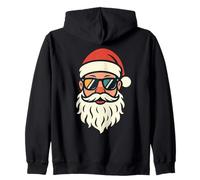 Père Noël Cool avec Lunettes Santa Head Retro Christmas Sweat à Capuche