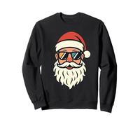 Père Noël Cool avec Lunettes Santa Head Retro Christmas Sweatshirt