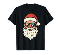 Père Noël Cool avec Lunettes Santa Head Retro Christmas T-Shirt