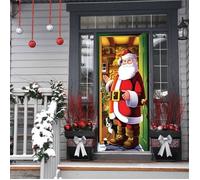 Père Noël Couverture de Porte Décoration de Porte Noël Couvertures Porte Suspendues Noël Suspension de Bannière Noël Toile de Fond