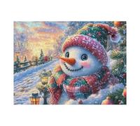 Père Noël dans Le Paysage Enneigé 500 Pieces Casse-tête Adulte en Carton sans Déformation Très Difficile Haute Difficulté Anti-Stress Décoration Murale Cadeau Noël Pas Cher 500 PCS