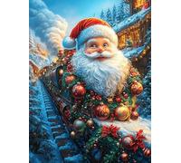 Père Noël dans Le Train de Noël 1000 Pièces Puzzle Amateur d'art en Carton Anti-Déchirure Haute Qualité Mythes Conte de fées Difficile Niveau Expert Décoration Murale Idée Cadeau Anniversaire 100