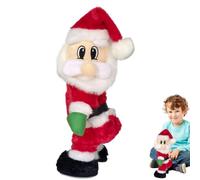 Père Noël dansant avec balancement de la hanche, décoration animée | Père Noël en peluche - Jouet pour enfants et collectionneurs - Fête de Noël