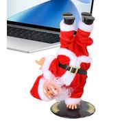 Père Noël dansant électrique, Père Noël dansant chantant | Figurine de Père Noël rotative inversée | à l'envers, décoration saisonnière, Figurine de père noël amusante pour salon, bibliothèque
