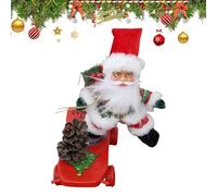 Père Noël Dansant Et Rigolo | Figurine Animée Secouant Les Hanches | Père Grimpeur Sur Corde | Jouet Suspendu Amusant Pour Décoration De Noël | Figurine Festive À Suspendre Pour Sapin Et Maison