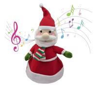Père Noël dansant, Père Noël danse chant - Jouet musical avec chapeau de Père Noël chantant oscillant - Décorations d'intérieur en peluche animées, fournitures de fête pe