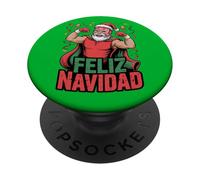Père Noël déchiqueté Feliz Navidad PopSockets PopGrip Adhésif