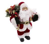 Père Noël Déco A Poser - ATMOSPHERA - Soir - 30 cm - Velours Rouge & Blanc - Pratique & Utile