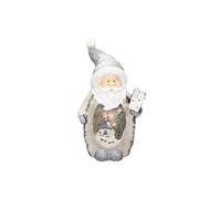 ECD Germany Père Noël Déco Figure de Noël avec Éclairage LED, 52 cm, Blanc Chaud, Chapeau Blanc G