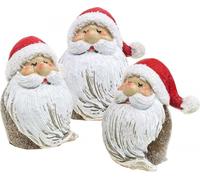 Père Noël Décoration de table Décoration de fenêtre Santa Claus Set de 3 8cm Polyresin Décoration de Noël