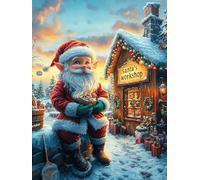 Père Noël devant un chalet douillet 500 Pièces Puzzle Créatif En Carton Épais Sans Déformation Faune sauvage et animaux de compagnie Difficulté Moyenne Activité Manuelle Loisir Créatif Cadeau Annivers