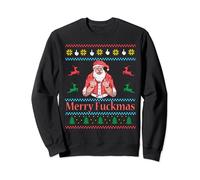 Père Noël doigt d'honneur Merry Fuckmas Ugly Christmas Sweatshirt