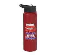 Père Noël drôle avec inscription « Santa Daniel » Stainless Steel Insulated Water Bottle
