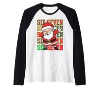 Père Noël drôle Dabbing in The 6 7 Trend Six Seven Manche Raglan