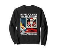 Père Noël Effrayant « He Sees You When You are Sleeping Christmas » Sweatshirt