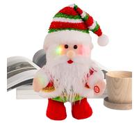 Père Noël Électrique - 18.5x14x12cm De La Marche De La Marche De Noël | Ornement du Santa Musical en Tissu avec De La Lumière | pour Les Garçons Filles Anniversaire De Vacances