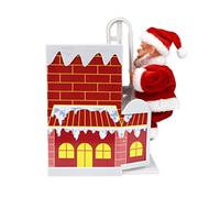Père Noël électrique grimpant de haut en bas de la cheminée, jouet de Noël, poupée musicale à piles, cadeau de décoration de Noël, décorations de sapin, escalade du père Noël sur une échelle pour enfa