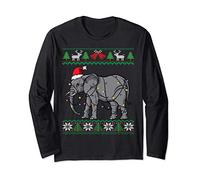 Père Noël éléphant Elephant Santa Ugly Christmas Manche Longue