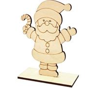 MegaCrea DIY Père Noël en Bois à Poser et à colorier 11,2 x 15,