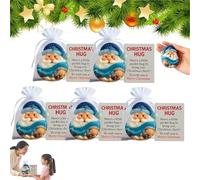 Père Noël en verre avec décoration de poche, décoration amusante faite à la main en forme de Père Noël, souvenir d'amitié, pour amis, adultes, enfants, sac à dos, rétroviseur de voiture, bas de bas de