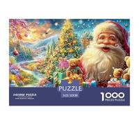 Père Noël entouré d'ours en Peluche et de Cadeaux Puzzle De 1000 Pièces Christmas Style Défi De Jeu d'esprit pour Toutes Les Âges 52x38cm/1000pcs