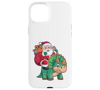Père Noël équitation tricératops Dinosaure garçons Enfants Adolescents Coque pour iPhone 15 Plus