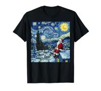 Père Noël, étoiles de Toit, Style Van Gogh, Nuit étoilée T-Shirt