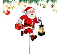 Père Noël extérieur | Panneau lumineux à DEL pour festival, décoration de Noël avec lanterne tenant le Père Noël, pour jardin, cour, ferme, pelouse, allée, vacances en plein air