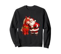 Père Noël Festif et Cheval Joyeux Sweatshirt
