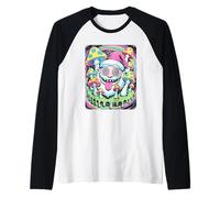 Père Noël Fou étrange avec Champignons et Yeux hypnotiques Manche Raglan