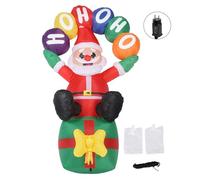 Père Noël Gonflable, 5,9 Pieds de Haut, adapté à Une Utilisation intérieure et extérieure, Tenant Une Pancarte, décoration de Noël extérieure avec lumières LED