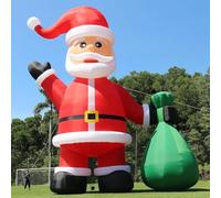 Père Noël Gonflable 600 cm, Pere Noel Gonflable Exterieur, Pere Noel avec Sac Cadeau, Décoration de Noël pour Extérieur, Pelouse, Cour, Jardin et Centres Malls