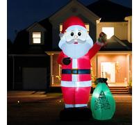 Père Noël gonflable géant de 3,7 m - Décorations d'extérieur - Grande décoration extérieure - Père Noël gonflable pour décorations de cour, décorations de Noël gonflables pour Noël, extérieur, jardin