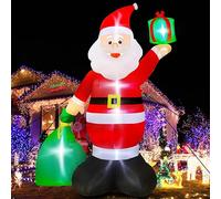 Père Noël gonflable géant de 4,2 m avec sac cadeau, Père Noël gonflable avec 6 LED, décorations d'extérieur pour fête, vacances, pelouse, cour, arche