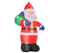 Père Noël Gonflable LED 2,4H m avec hotte Polyester imperméable Rouge