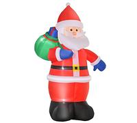 Père Noël Gonflable LED 2,4H m avec hotte Polyester imperméable Rouge