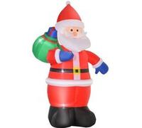 Père Noël gonflable LED 2,4H m avec hotte polyester imperméable rouge Rouge G