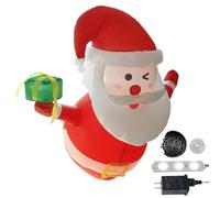 Père Noël Gonflable - Père Noël Gonflable Décoration Maison,Figure de de 107 cm pour Jardin | pour Intérieur Clôture Jardin Pelouse Cour Toit Quartier Arrière-Plan Événement