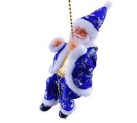 Père Noël grimpant avec corde : décoration musicale éclairée, décoration de Noël suspendue, figurine de Noël | Intérieur extérieur, porte d'entrée, patio, plafond, salle de rbre, fenêtre
